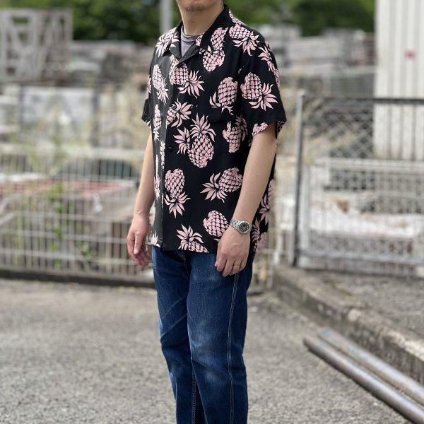 CUSHMAN クッシュマン　 半袖アロハシャツ　PINEAPPLE サイズL CUSHMAN クッシュマン パイナップルウォバッシュシャツ アロハ
