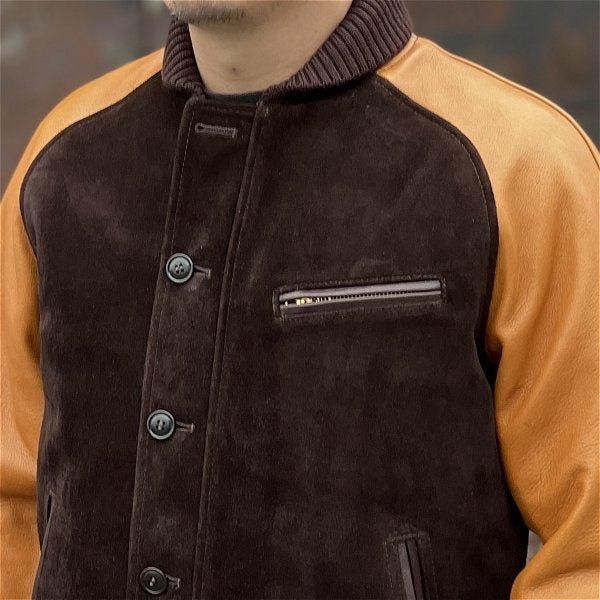 ワイツーレザー TB-136 STEER SUEDE×STEER OIL RIB JKT ステア