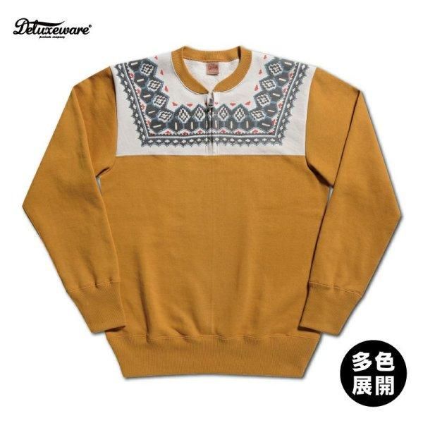 デラックスウエア S105-24A SNOW HALF ZIP 雪柄スウェット デラックスウエア S105-24A SNOW HALF ZIP 雪柄スウェット