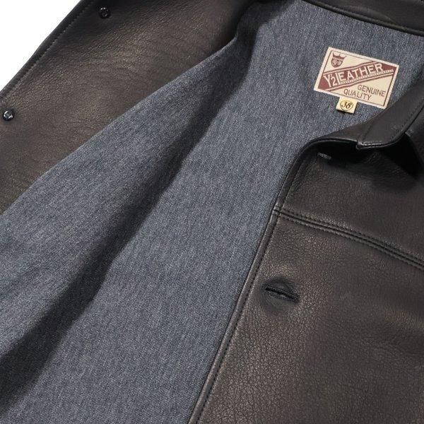 ワイツーレザー DC-76-C DEER SKIN ROUNDED HEM CAR COAT ディア ワイツーレザー DC-76-C DEER SKIN ROUNDED HEM CAR COAT ディア