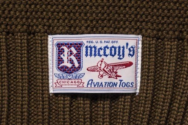 Wool-Knit Scarf Olive - The Real McCoy's | R&H