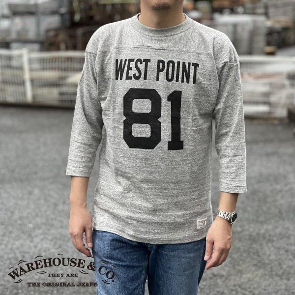 日本最大のブランド ネコポス送料200円 ウエアハウス 7分袖フットボールTシャツ 4063 トップス