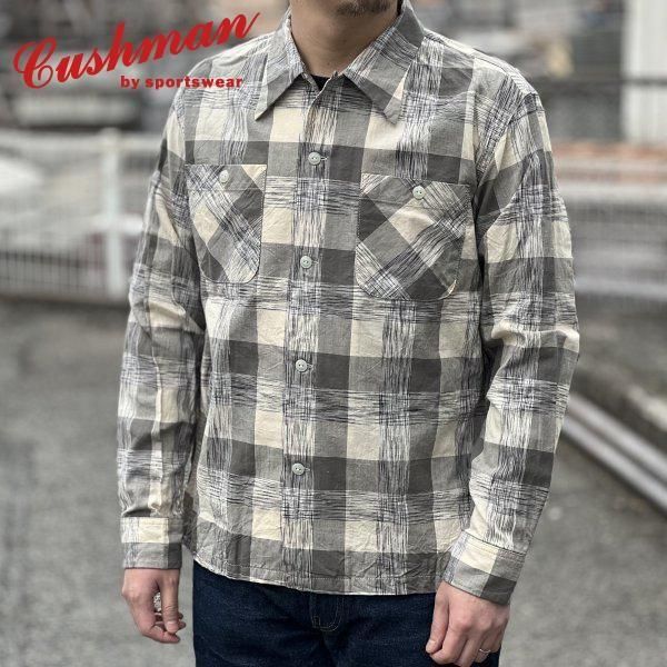 クッシュマン 25491 KASURI CHECK OPEN COLLAR SHIRTS カスリ
