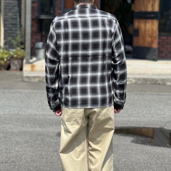 フルカウント 4092 RAYON CHECK OPEN COLLAR SHIRT レーヨンオンブレ