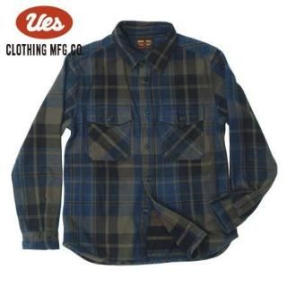 UES ウエス ヘビーネルシャツ イエロー×ブルー size2 瑞穂店