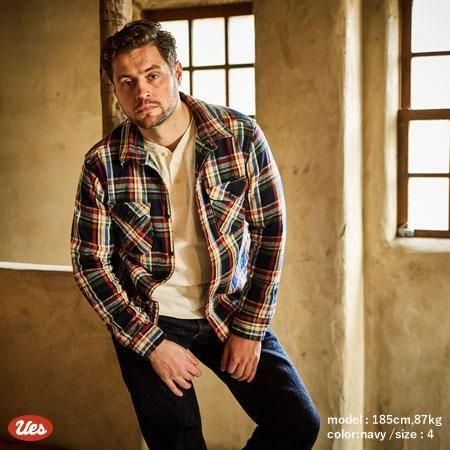 ウエス 502553 ヘビーネルシャツ ネイビー HEAVY FLANNEL SHIRT UES