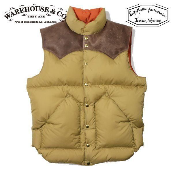 新品未使用　2024AW 今期モデル　ロッキーマウンテン　ダウンベスト　オリーブ カミヤ×ロッキーマウンテンフェザーベッドのダウンベスト、“NYの