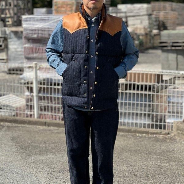 ウエアハウス×ロッキーマウンテン 2237 INDIGO HBT DOWN VEST