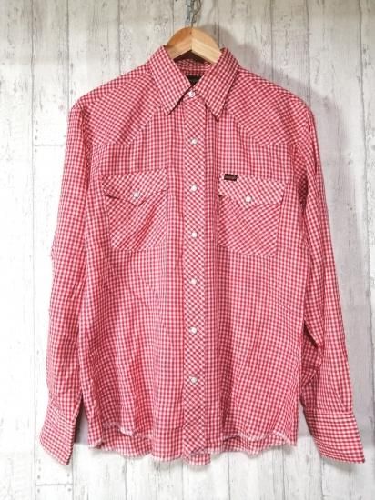 Wrangler ギンガムチェックウエスタンシャツ 長袖 赤 M Usa製 古着屋kooky Kooky