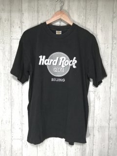 Hard Rock CAFE ロゴペイント アドバタイジングTシャツ L 黒 BEIJING 北京店 レア 刺繍タグ ハードロックカフェ