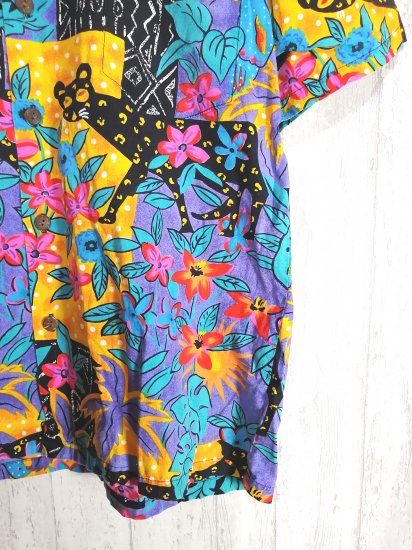 Hawaian original アロハシャツ 柄シャツ 半袖 L オープンカラー