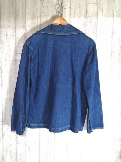 80s-90s USA製 Dole ワークジャケット スナップボタン バナナ 青 80s-90s USA製 Dole ワークジャケット スナップボタン バナナ 青