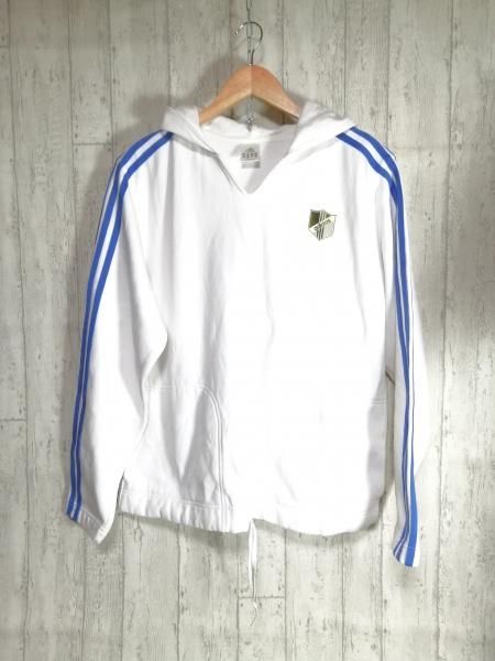Adidas アディダス フード スウェットパーカー レディースxl 白 フーディ 古着屋kooky Kooky Adidas アディダス フード スウェットパーカー レディースxl 白 フーディ 古着屋kooky Kooky