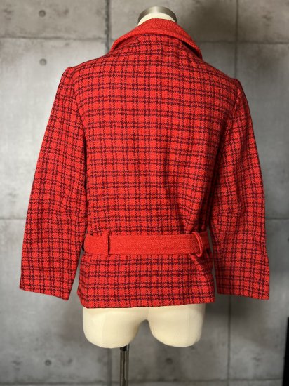 Brlrtohine ウールツイードジャケット サイズ8 赤 レトロジャケット
