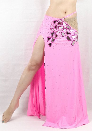 B級品 ベリーダンス衣装 《ミラーピンク》 エジプト製   ベリー