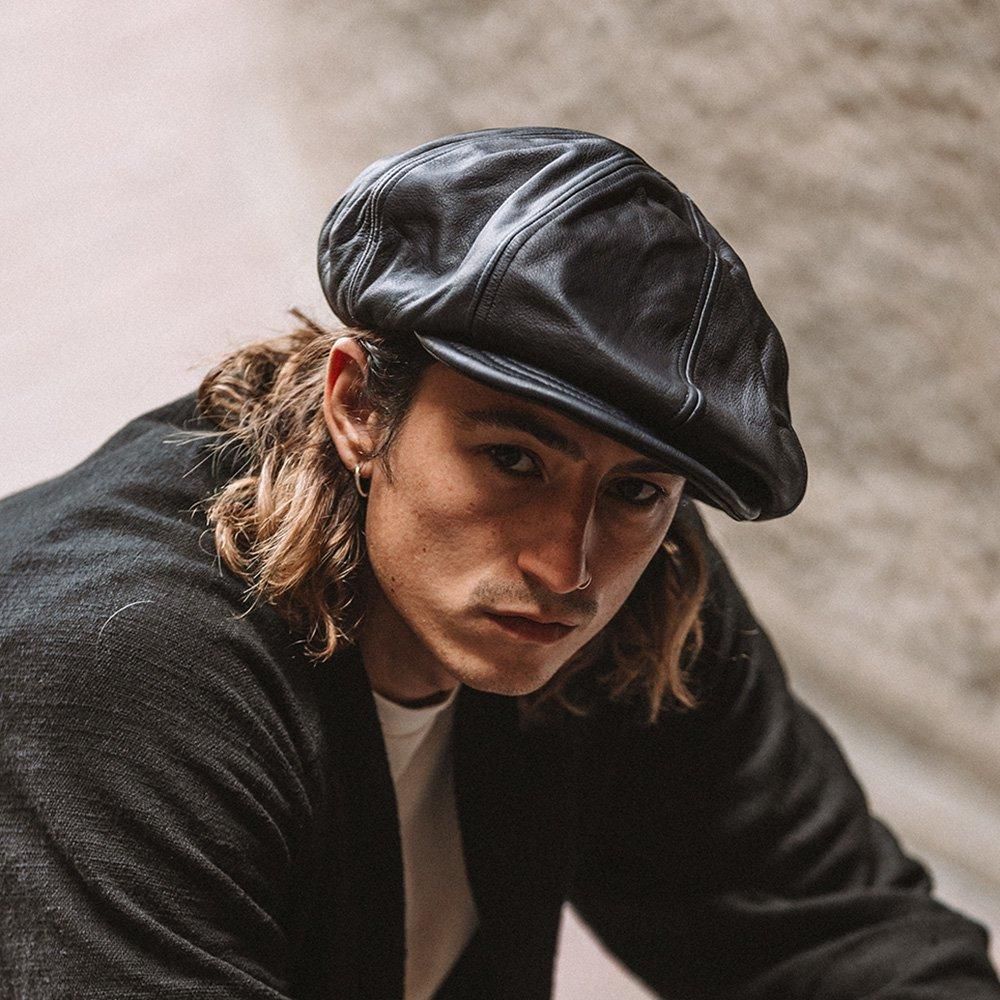 レザー キャスケット ブラウン　ラディアル RADIALL ラディアル キャスケット ホースレザー 8パネル 馬革