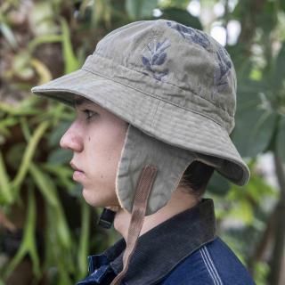 HERRINGBONE KOME HAT WITH EAR MUFF