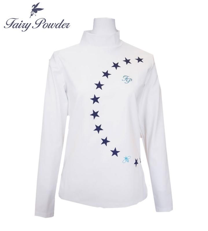 HORNGARMENT ネイビー ハイネックシャツ　新品 FP22-2101 Ladies星柄ハイネックシャツ(ネイビー) - AUGURARE