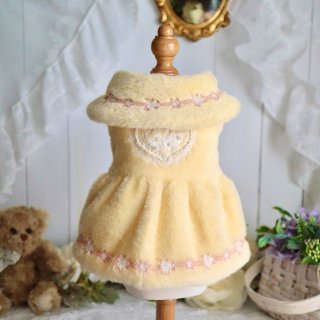 Yellow Fur Dress【elsamilu】