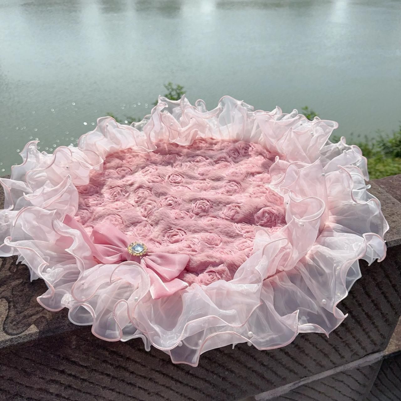 予約】ローズファーカフェマット＜S/M＞ - 可愛いペットウェアとグッズ