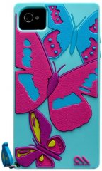 ڤ襤祦Υ iPhone 4S/4 Creatures: Butterflies Case Turquoise