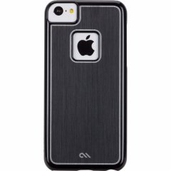 【金属風に背面を加工したケース】 iPhone 5c Brushed Aluminum Effect Sleek Case Black