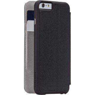 【手帳型 スタンド機能・カード収納付き】iPhone6s Plus/6 Plus Stand Folio Case Black