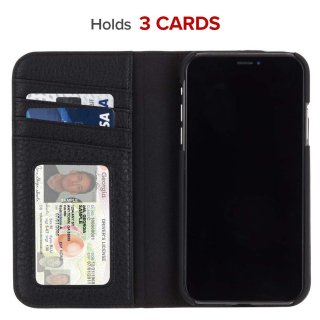 【カードや紙幣が収納できる手帳型ケース】iPhoneXR Wallet Folio-Black