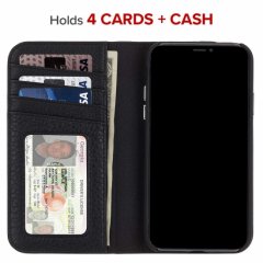 【カードや紙幣が収納できる手帳型ケース】iPhoneXS Max Wallet Folio-Black