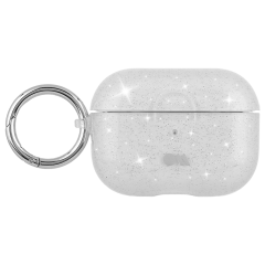 【AirPods Pro ケース・ワイヤレス充電OK】 AirPods Pro Case Sheer Crystal Clear w/Silver Circular Ring