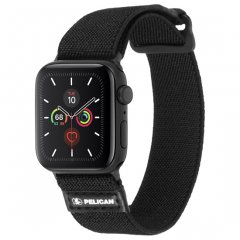 【Pelican】Apple Watch 1-3(42mm),4-6/SE(44mm),7(45mm) 共用 抗菌バンド Protector Band - Black