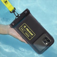 【Pelican×Case-Mate】防水ポーチ Marine Waterproof Floating Pouch - Black/Lime Green 6.5インチ程度のスマホまで対応