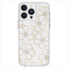 【天然石を使った花柄のケース】iPhone 14 Pro Max Floral Gems w/ Antimicrobial 抗菌仕様
