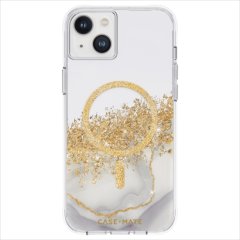 【金箔を散りばめた輝くケース+MagSafe®完全対応】iPhone 14 Plus Karat Marble w/ Antimicrobial 抗菌仕様