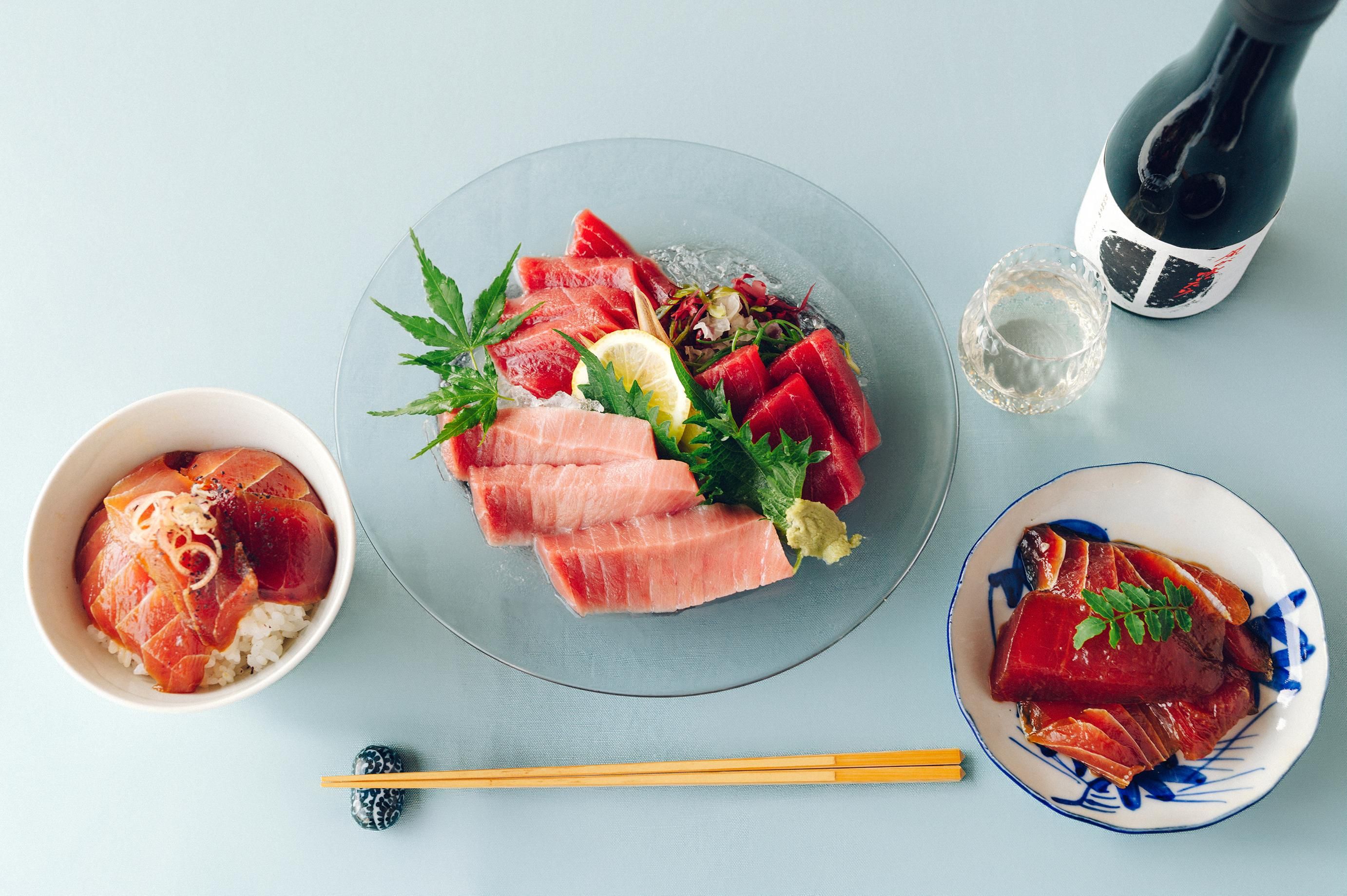 まぐろと４日本酒セット