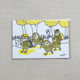 オグチヨーコ  ポストカード「遠足コキンメちゃん」