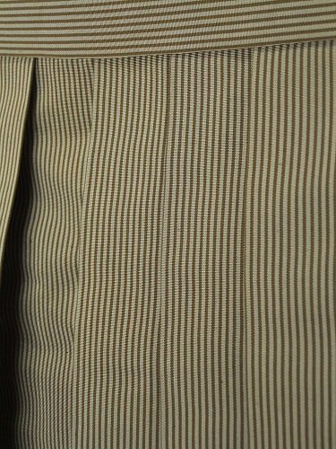 男物行灯袴｜カーキとグレーの縞模様 - きものや和布紺屋