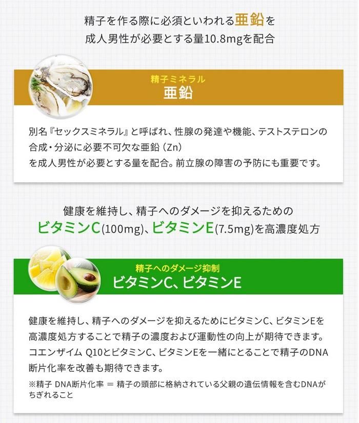 テンガヘルスケア 精育サプリメント 妊活 【ネコポス】亜鉛