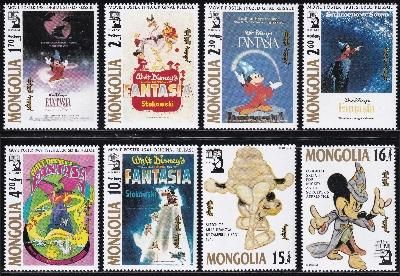 ai1645 モンゴル 1991 ディズニー ファンタジア #2025-32 - 趣味の切手
