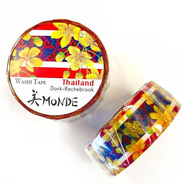 和紙マスキングテープ 美Monde 世界の花と伝統文様 タイ ドーク