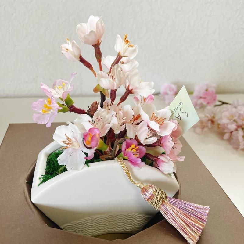 春 インテリア 桜の造花 さくら 桜の置物 扇型 花風水 桜のある暮らしに 花楽堂 Karakudo