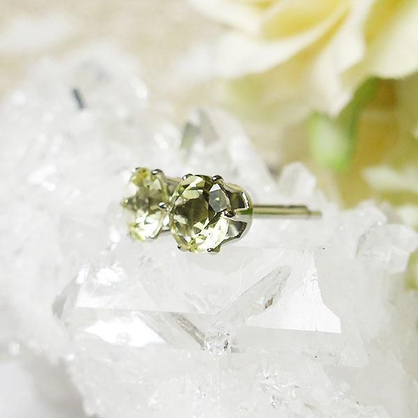 女性へのプレゼント K18YG レモンクォーツ ピアス 18金イエロー