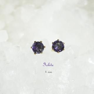 アイオライト・ピアス　４mm（1ペア）