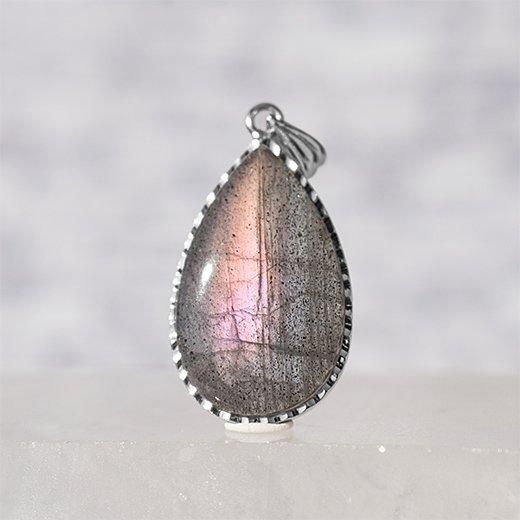 ピンクラブラドライト・ペンダントトップ☆silver925 No.1