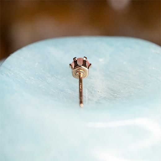 14kgf】ロードクロサイト・ピアス 3mm（片耳） - Crystal Life