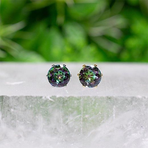 ミスティッククォーツ・ピアス 6mm（片耳）☆ステンレス