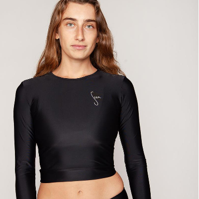 SEEA/Palomar Crop Top Rashguard  - Black