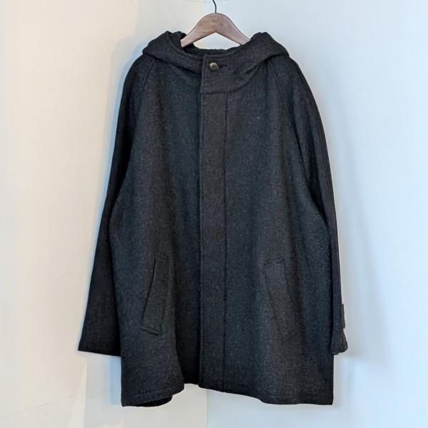 HTS  HEAVY WEIGHT WOOL TWILL WOOL HOODED SHORT COAT