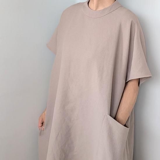 himukashi sarigenaku 偽リネンワンピース SARIGENAKU Square French Tunic(もっと偽リネン) - Fourlique