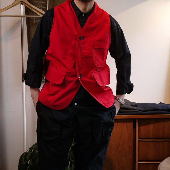 【SASSAFRAS】Garden Tough Vest（Red）／ササフラス-ガーデン タフベスト-